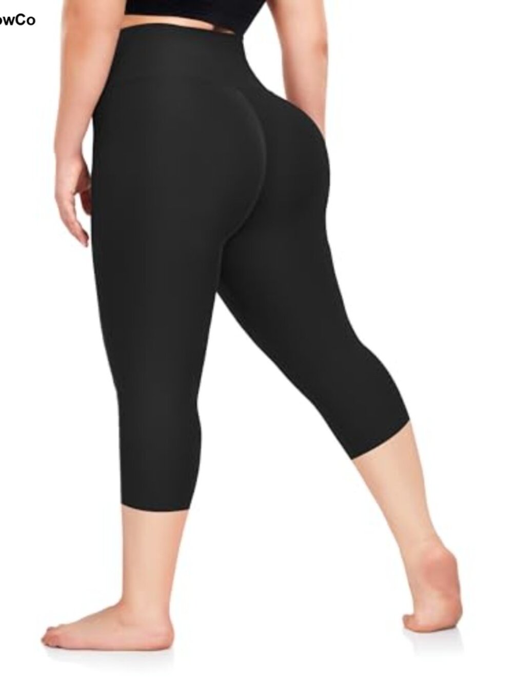 Plus Size Capri Leggings High Waist Tummy Control Stretchy Yoga Pants
